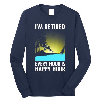 Cool Retirement Art For Women Retirement Retired Retiree Long Sleeve Shirt