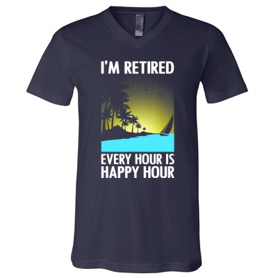 Cool Retirement Art For Women Retirement Retired Retiree V-Neck T-Shirt