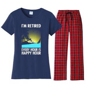 Cool Retirement Art For Women Retirement Retired Retiree Women's Flannel Pajama Set