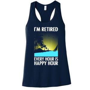 Cool Retirement Art For Women Retirement Retired Retiree Women's Racerback Tank