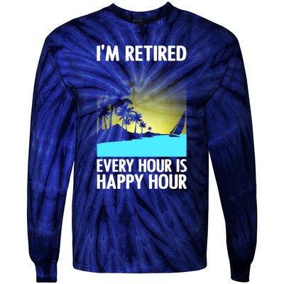 Cool Retirement Art For Women Retirement Retired Retiree Tie-Dye Long Sleeve Shirt