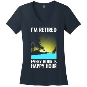 Cool Retirement Art For Women Retirement Retired Retiree Women's V-Neck T-Shirt