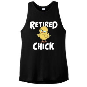 Cute Retirement Art For Retirement Lover Retired Chick Ladies PosiCharge Tri-Blend Wicking Tank