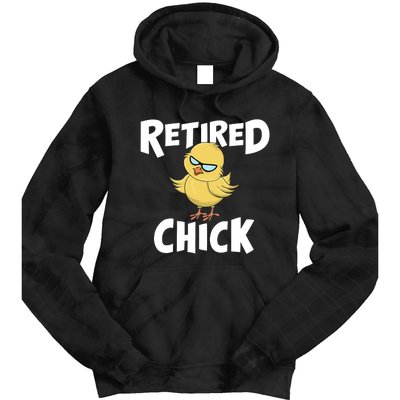 Cute Retirement Art For Retirement Lover Retired Chick Tie Dye Hoodie