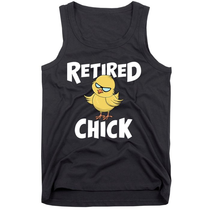 Cute Retirement Art For Retirement Lover Retired Chick Tank Top