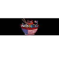 Cats Ramen Anime American Flag USA Funny 4th Of July Fourth Bumper Sticker