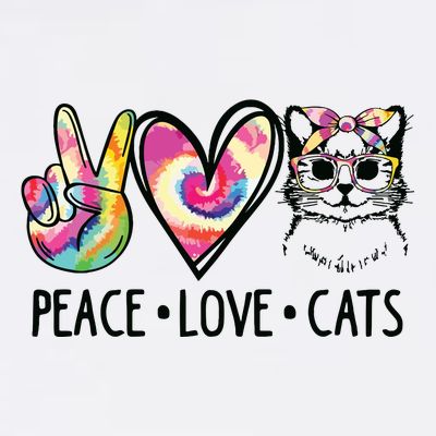 Cat Rescue Adopt A Cat Cat Mom Tie Dye Peace Love Cat T-Shirt
