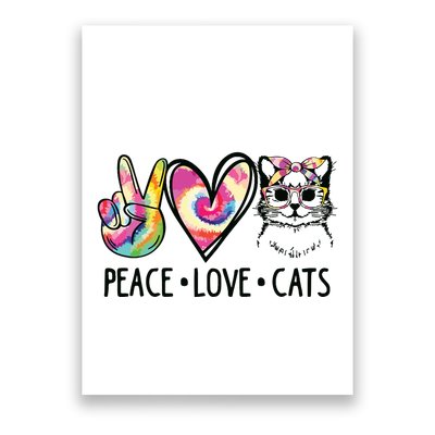 Cat Rescue Adopt A Cat Cat Mom Tie Dye Peace Love Cat Poster