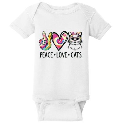 Cat Rescue Adopt A Cat Cat Mom Tie Dye Peace Love Cat Baby Bodysuit