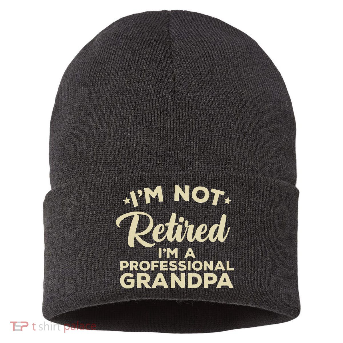 Cool Retirement Art For Men Dad Retired Professional Grandpa Sustainable Knit Beanie
