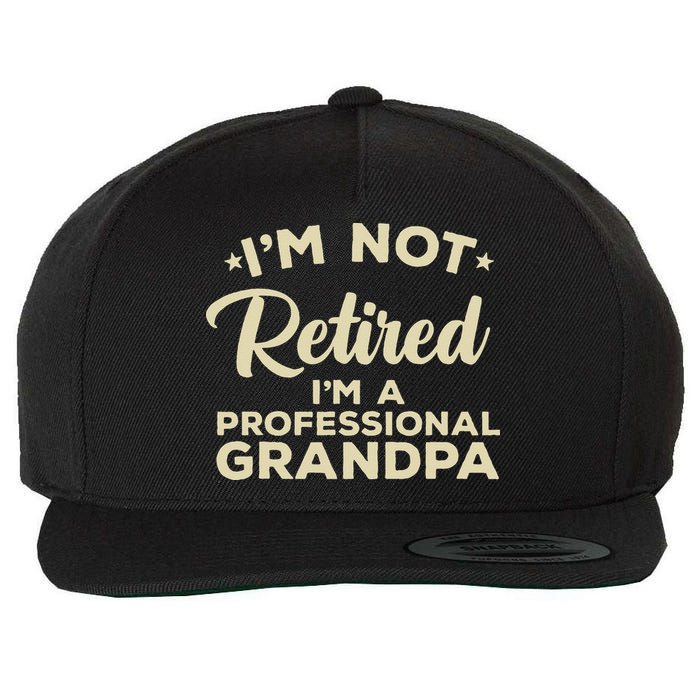 Cool Retirement Art For Men Dad Retired Professional Grandpa Wool Snapback Cap
