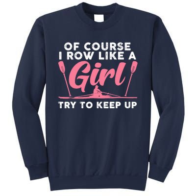 Cool Rowing Art Wo Girl Coxswain Paddle Oar Crew Rowing Sweatshirt