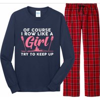 Cool Rowing Art Wo Girl Coxswain Paddle Oar Crew Rowing Long Sleeve Pajama Set