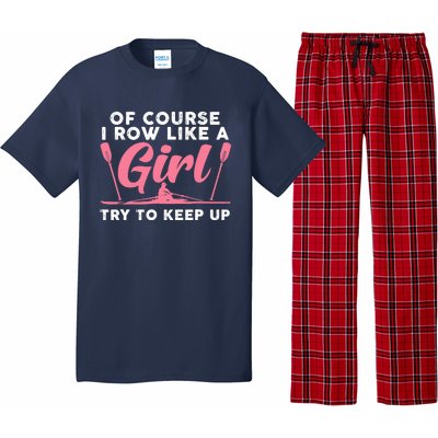 Cool Rowing Art Wo Girl Coxswain Paddle Oar Crew Rowing Pajama Set