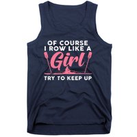 Cool Rowing Art Wo Girl Coxswain Paddle Oar Crew Rowing Tank Top