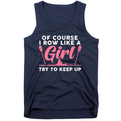 Cool Rowing Art Wo Girl Coxswain Paddle Oar Crew Rowing Tank Top