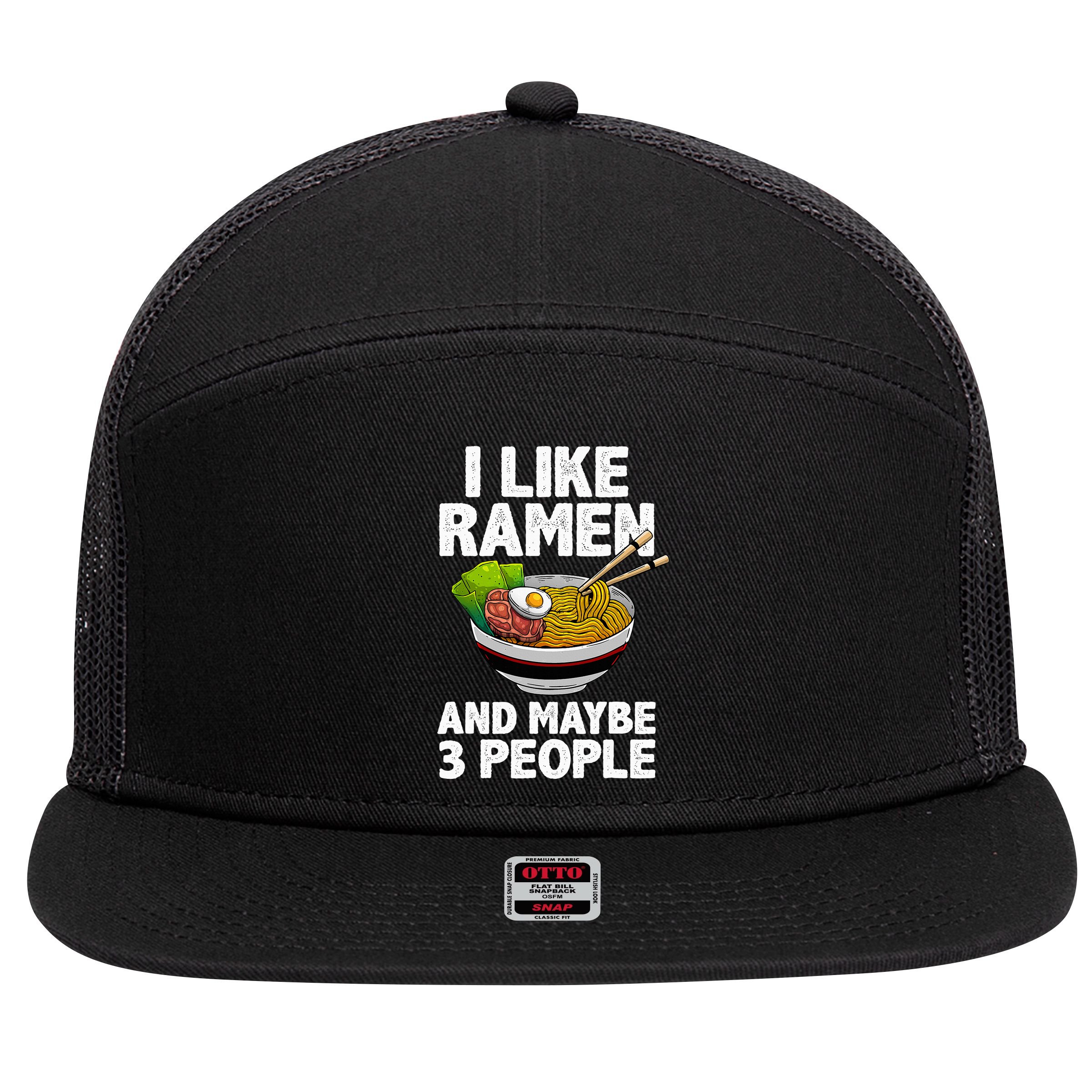 Cool Ramen Anime Ramen Noodle Soup Cup Noodles 7 Panel Mesh Trucker Snapback Hat
