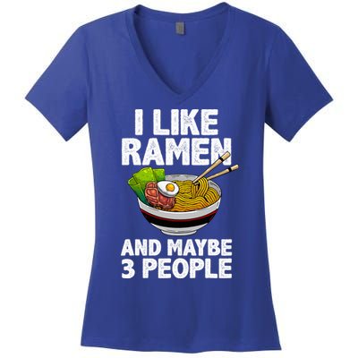 Cool Ramen Anime Ramen Noodle Soup Cup Noodles Women's V-Neck T-Shirt