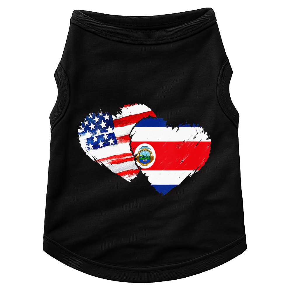 Costa Rica American Flag Vintage Retro Gift Doggie Tank