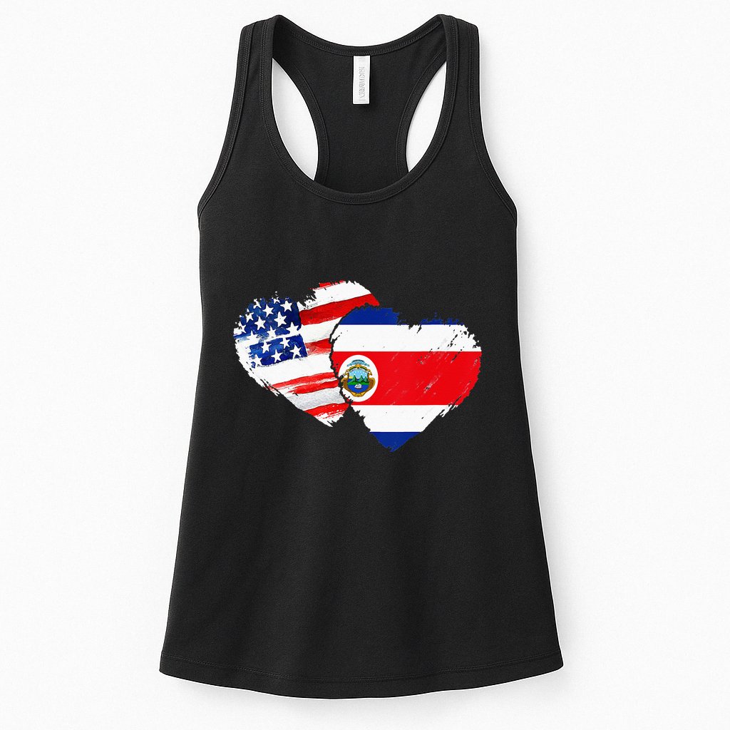 Costa Rica American Flag Vintage Retro Gift Womens Tank Top