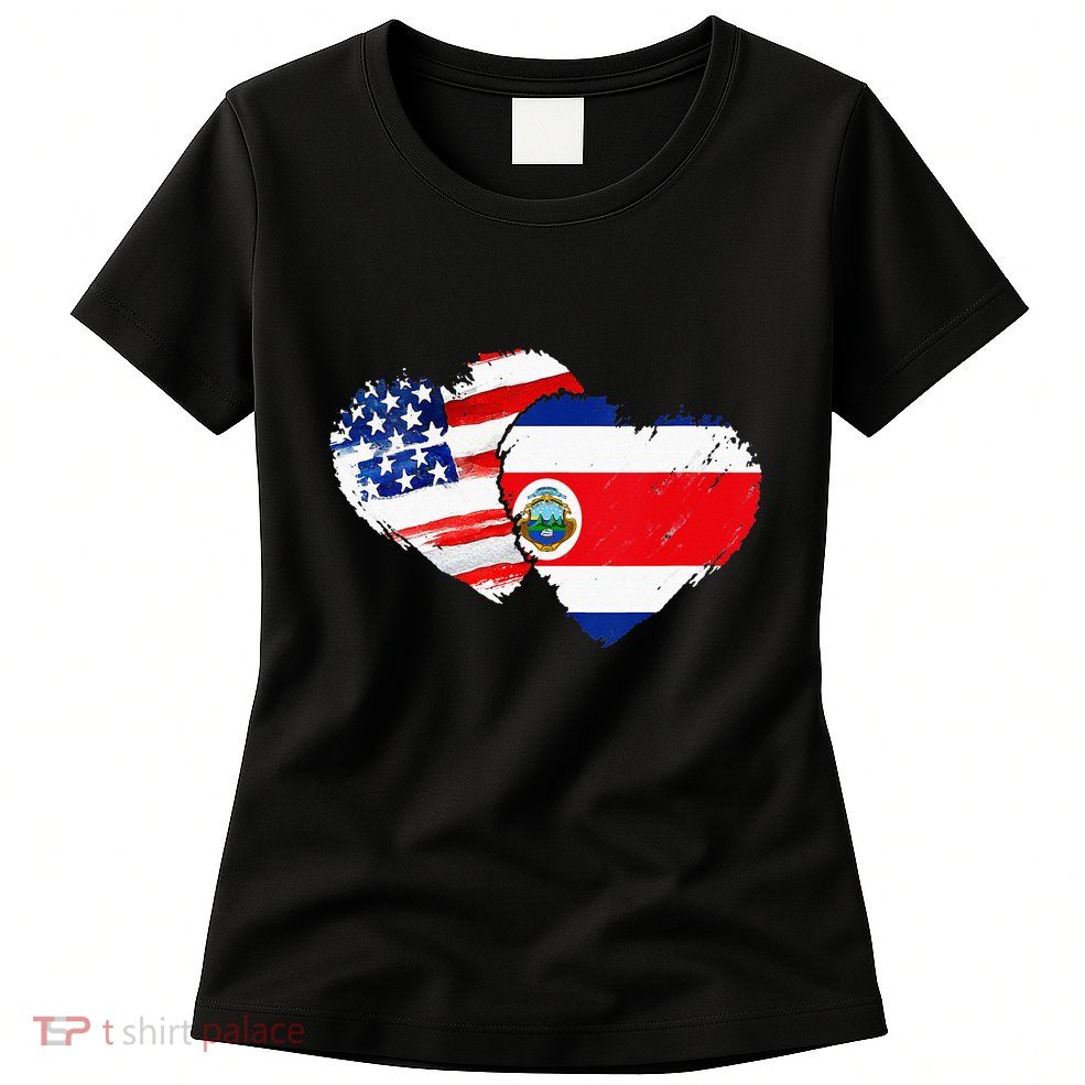 Costa Rica American Flag Vintage Retro Gift Womens T-Shirt