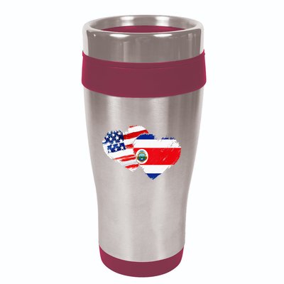 Costa Rica American Flag Vintage Retro Gift 16oz Travel Tumbler