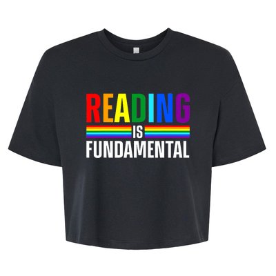 Cool Reading Art Library Bookworm Rainbow Book Bella+Canvas Jersey Crop Tee