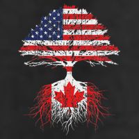 Canadian Roots American Grown Canada Flag 7 Panel Mesh Trucker Snapback Hat