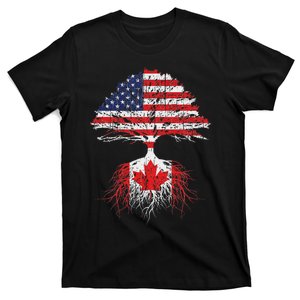 Canadian Roots American Grown Canada Flag T-Shirt