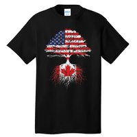 Canadian Roots American Grown Canada Flag Tall T-Shirt