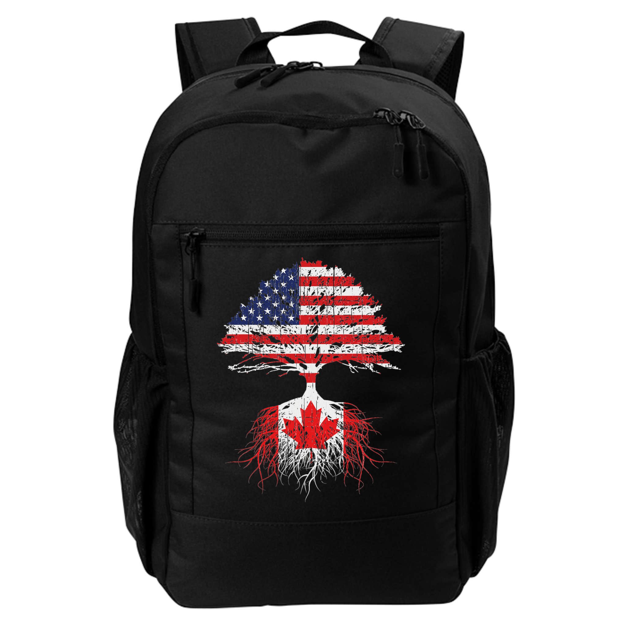Canadian Roots American Grown Canada Flag Backpack