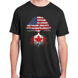 Canadian Roots American Grown Canada Flag Adult ChromaSoft Performance T-Shirt