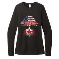 Canadian Roots American Grown Canada Flag Womens CVC Long Sleeve Shirt