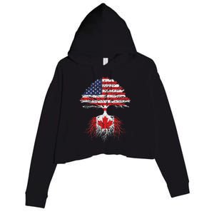 Canadian Roots American Grown Canada Flag Crop Fleece Hoodie