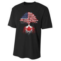 Canadian Roots American Grown Canada Flag Performance Sprint T-Shirt