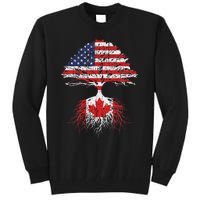 Canadian Roots American Grown Canada Flag Tall Sweatshirt