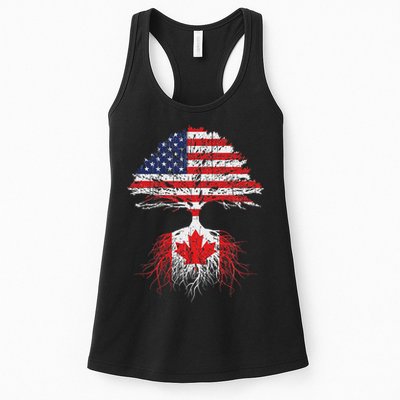 Canadian Roots American Grown Canada Flag Womens Tank Top