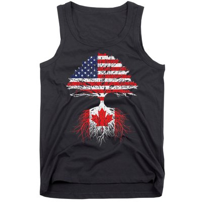 Canadian Roots American Grown Canada Flag Tank Top