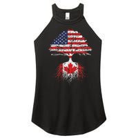 Canadian Roots American Grown Canada Flag Women's Perfect Tri Rocker Tank