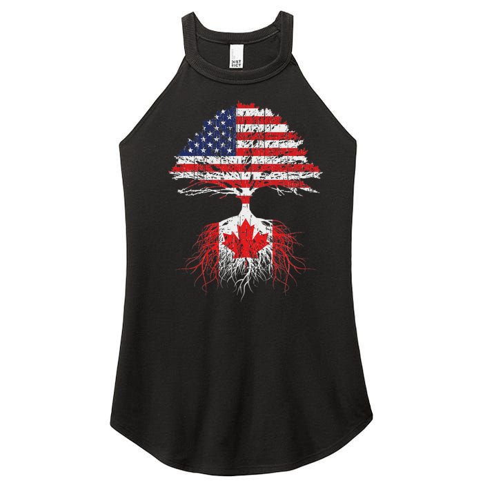 Canadian Roots American Grown Canada Flag Women's Perfect Tri Rocker Tank