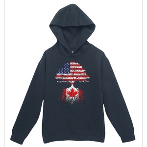 Canadian Roots American Grown Canada Flag Urban Pullover Hoodie