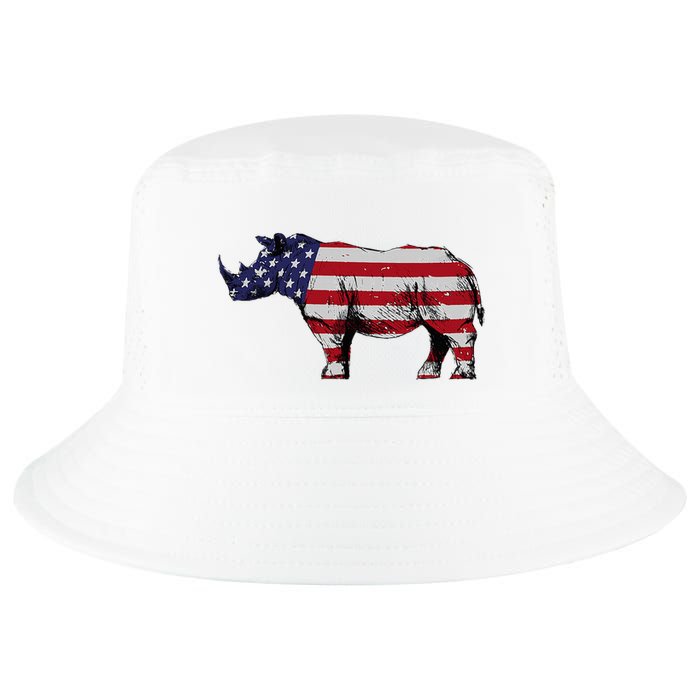 Cool Rhino Art Rhinoceros Usa Flag Cool Comfort Performance Bucket Hat