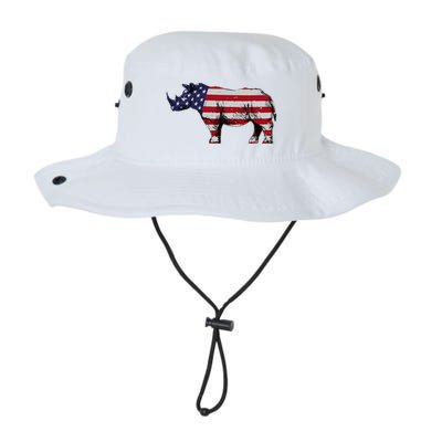 Cool Rhino Art Rhinoceros Usa Flag Bucket Hat