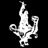 Chewbacca Riding A Velociraptor Dinosaur Stripe Pom Pom Beanie