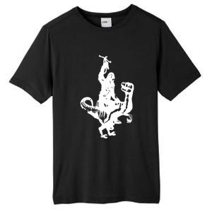 Chewbacca Riding A Velociraptor Dinosaur Tall Fusion ChromaSoft Performance T-Shirt