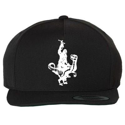 Chewbacca Riding A Velociraptor Dinosaur Wool Snapback Cap
