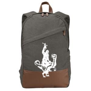 Chewbacca Riding A Velociraptor Dinosaur Cotton Canvas Backpack