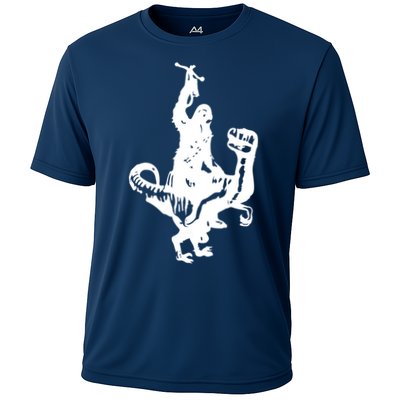 Chewbacca Riding A Velociraptor Dinosaur Performance Shirt