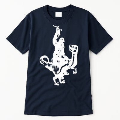 Chewbacca Riding A Velociraptor Dinosaur Tall T-Shirt