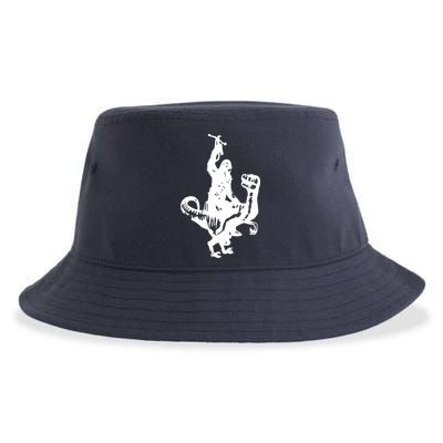 Chewbacca Riding A Velociraptor Dinosaur Sustainable Bucket Hat